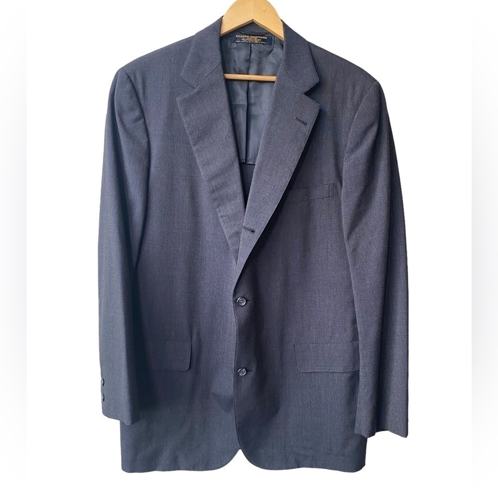 Brooks Brothers 100% Wool Size 44 Navy Blue Sport Coat Suit Jacket
